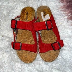 Sakroots red textile espadrilles size 7
